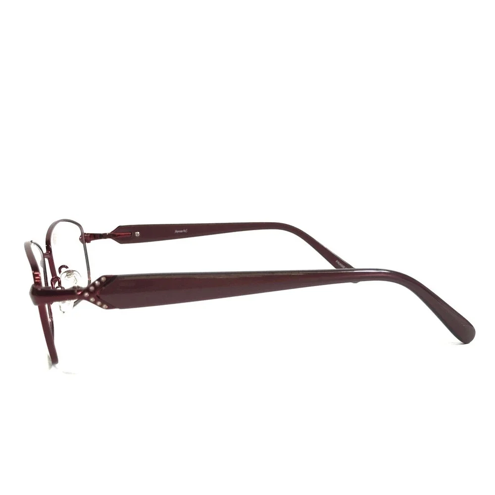 Modern Art Eyeglasses Frames A376 BURGUNDY Wire Rim Crystals 56-18-140